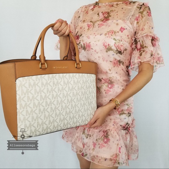 NWT Michael Kors Emmy Double Handle Tote Acorn Bag - Picture 3 of 8